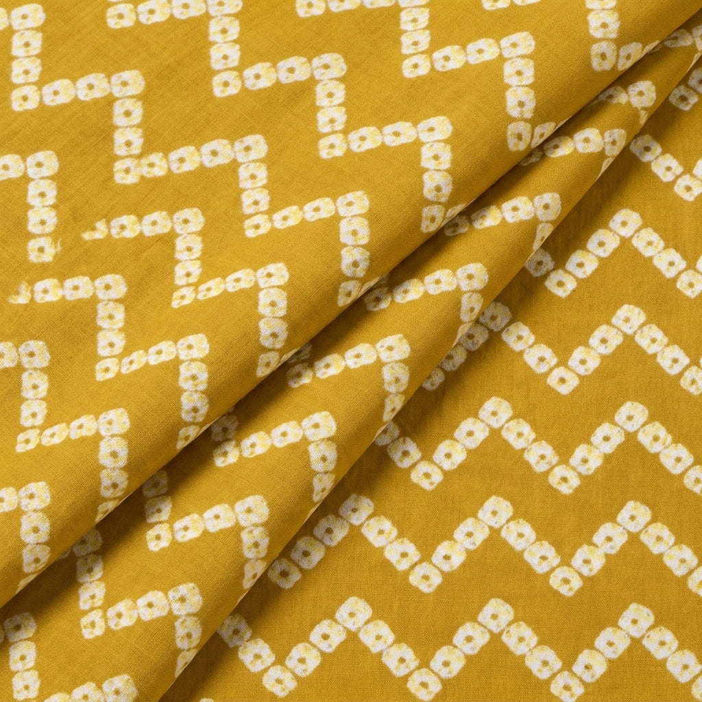 Folded Yellow Chevron Cotton Fabric