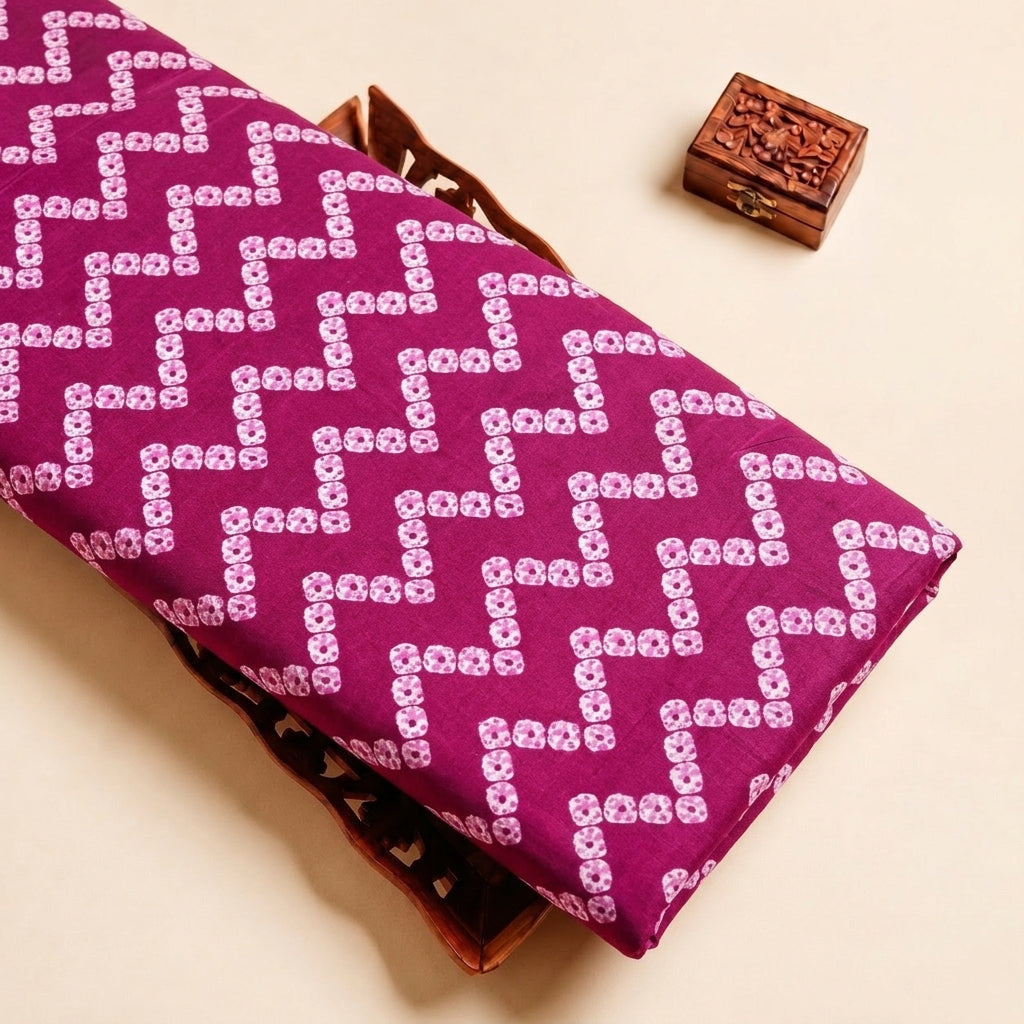 Wine Chevron Cotton Fabric