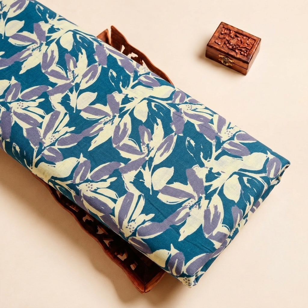 Green Floral Cotton Fabric