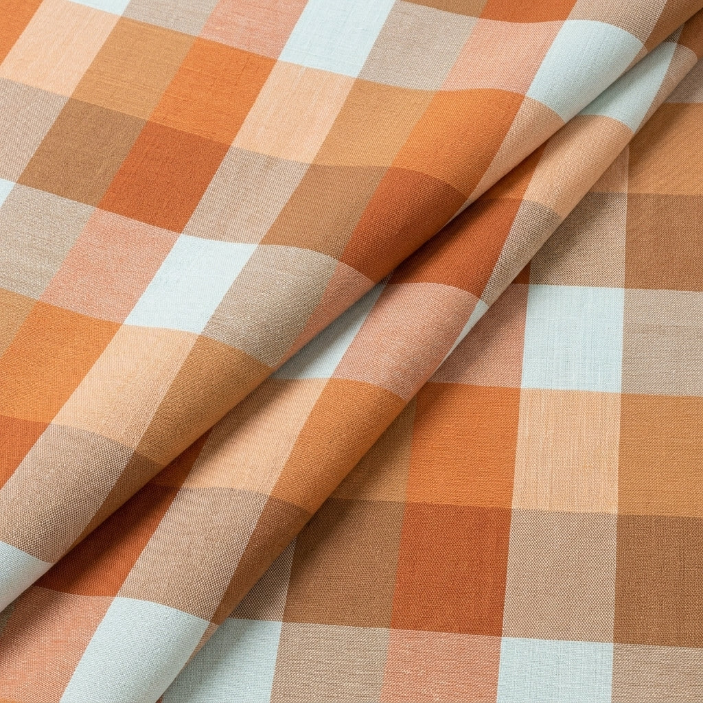 Folded Light Yellow Checked Raw Silk Fabric