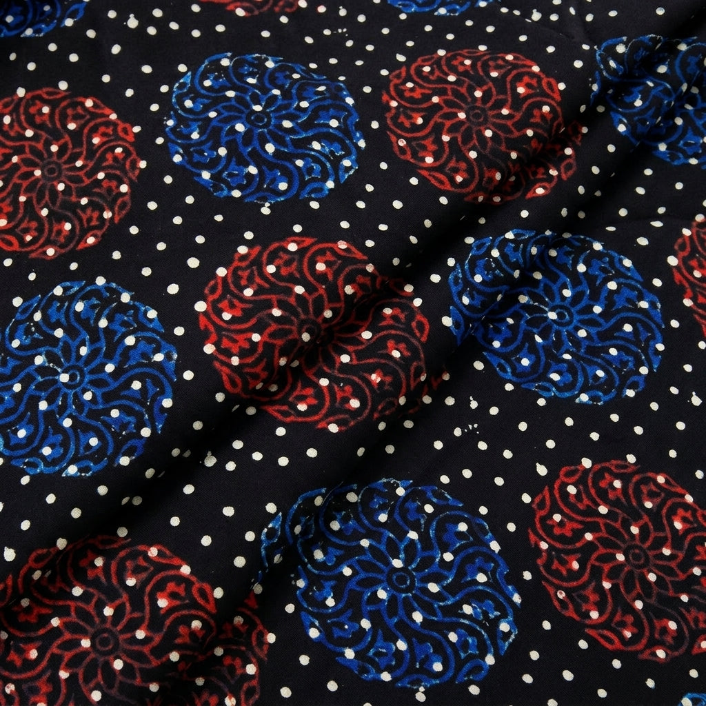 Folded Black Printed Viscose Georgette Fabric