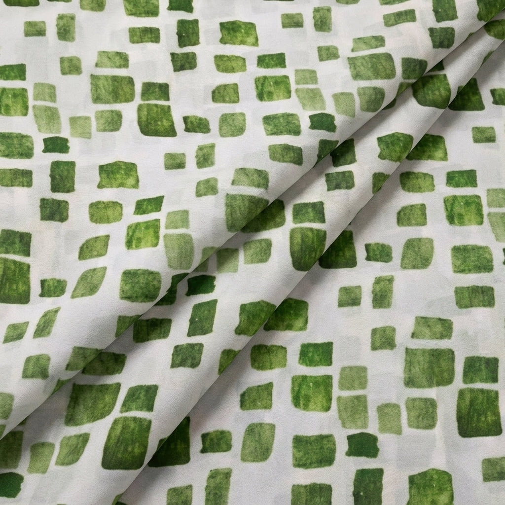 Folded Cream Abstract Viscose Georgette Fabric