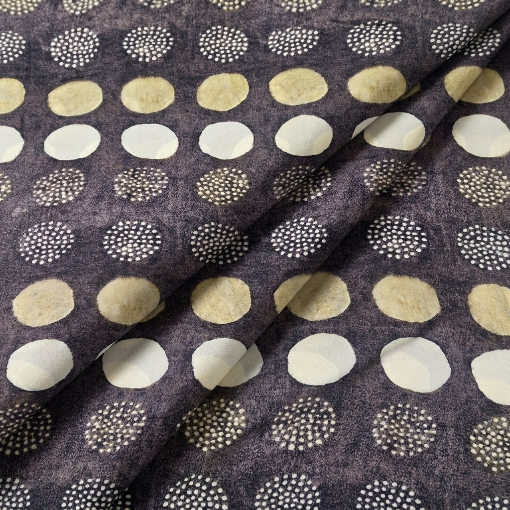 Folded Grey Printed Viscose Georgette Fabric