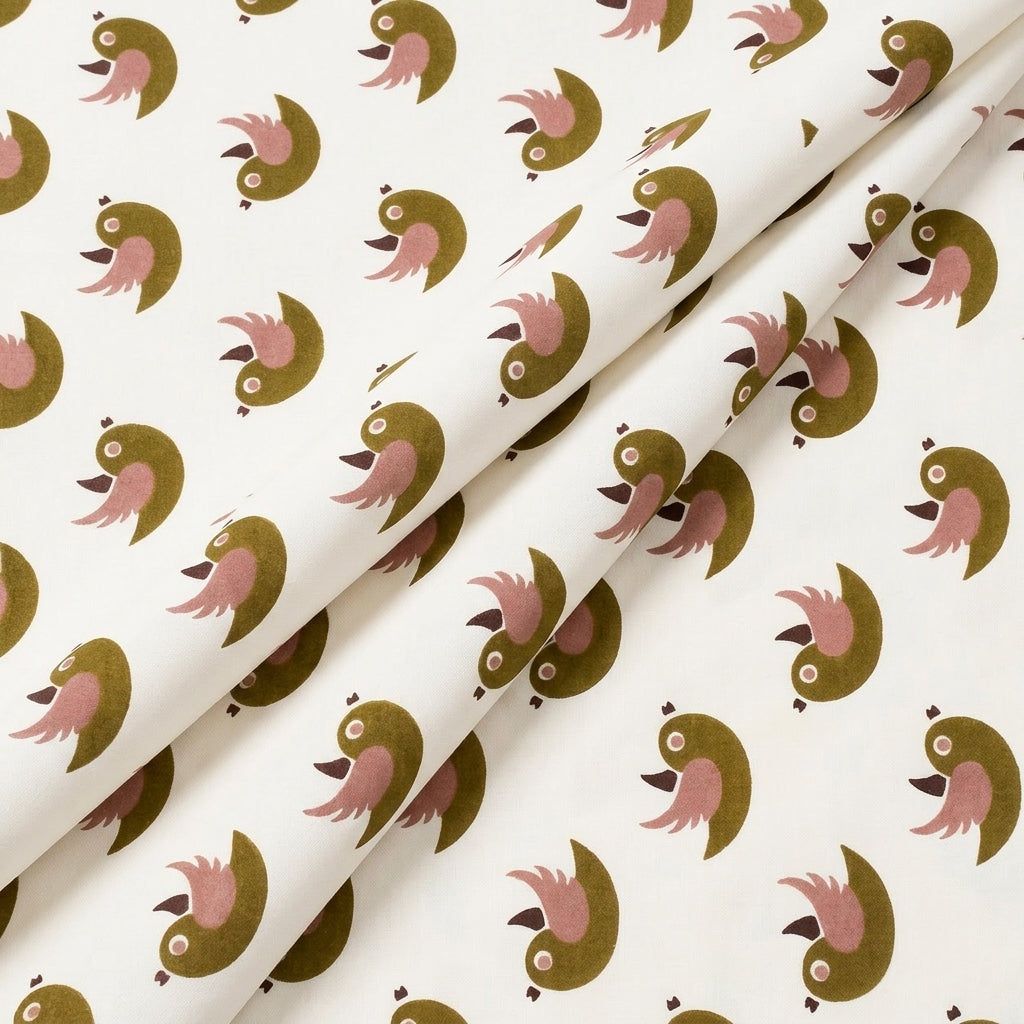 Folded Cream Kalamkari Cotton Fabric