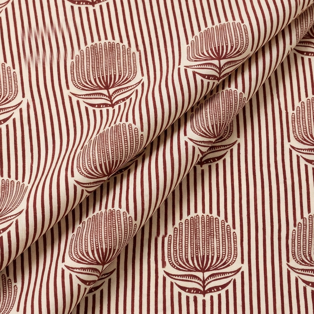 Folded Striped Cotton Fabric