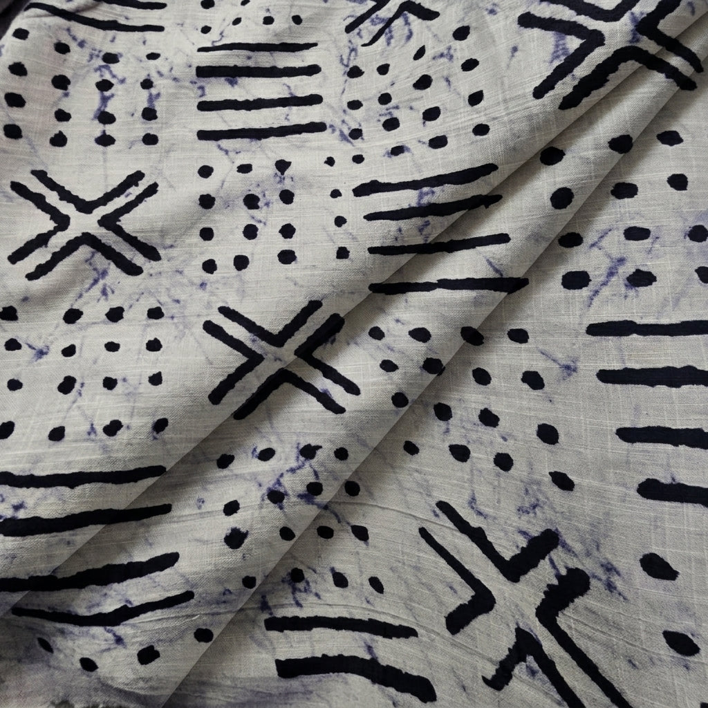 Folded Grey Abstract Cotton Fabric