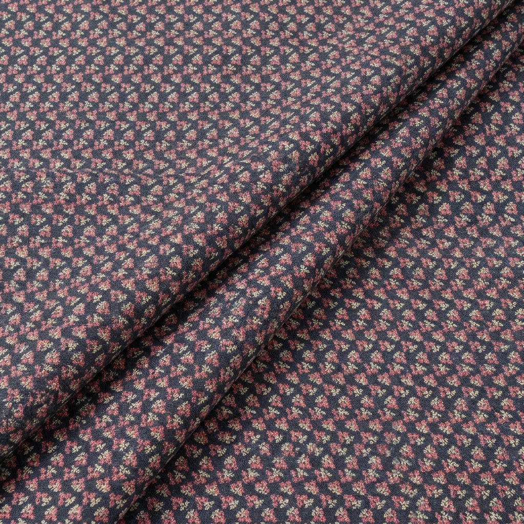 Folded Black Floral Cotton Fabric