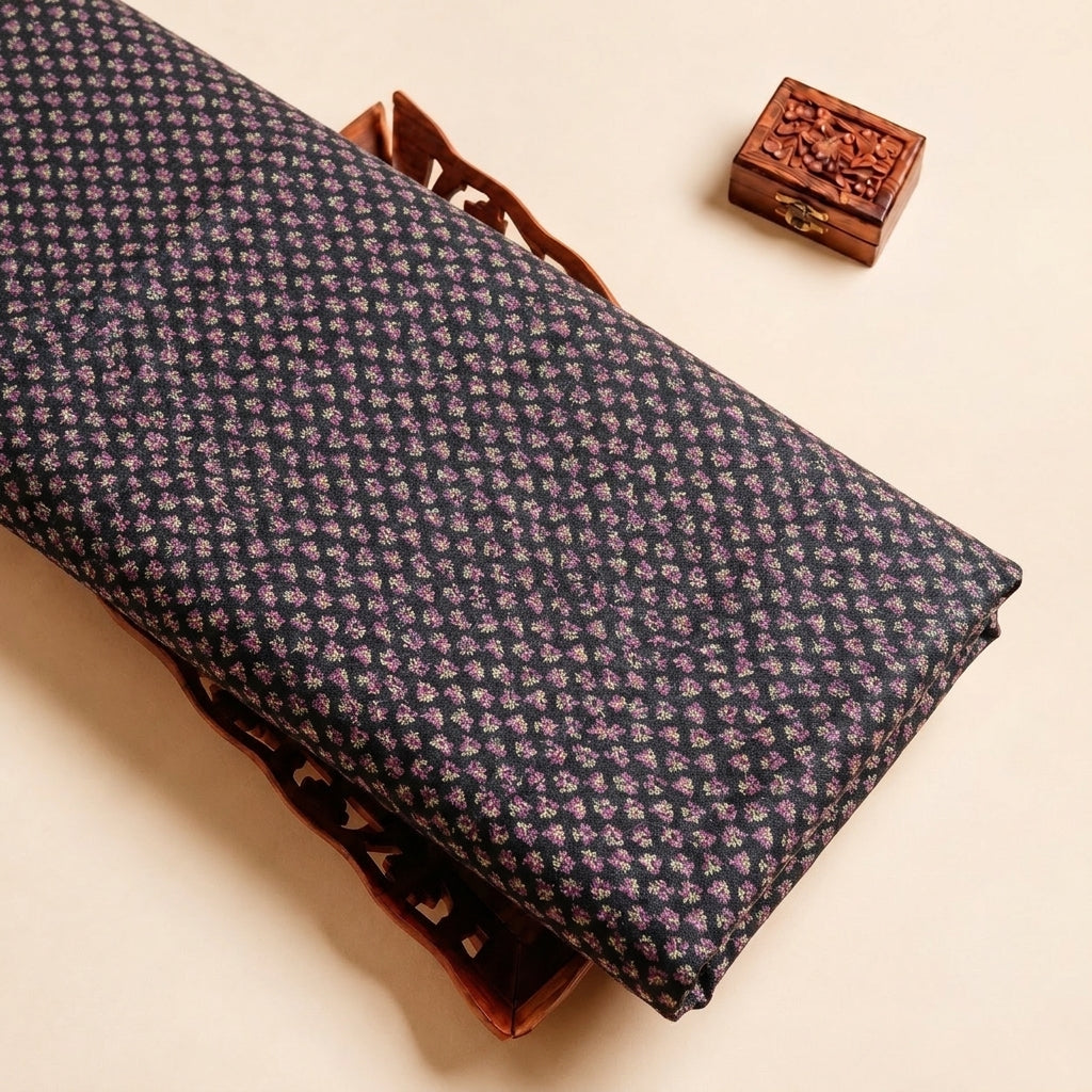 Black Floral Cotton Fabric