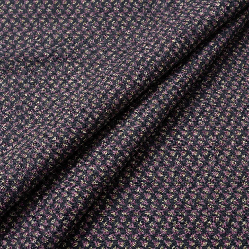 Folded Black Floral Cotton Fabric