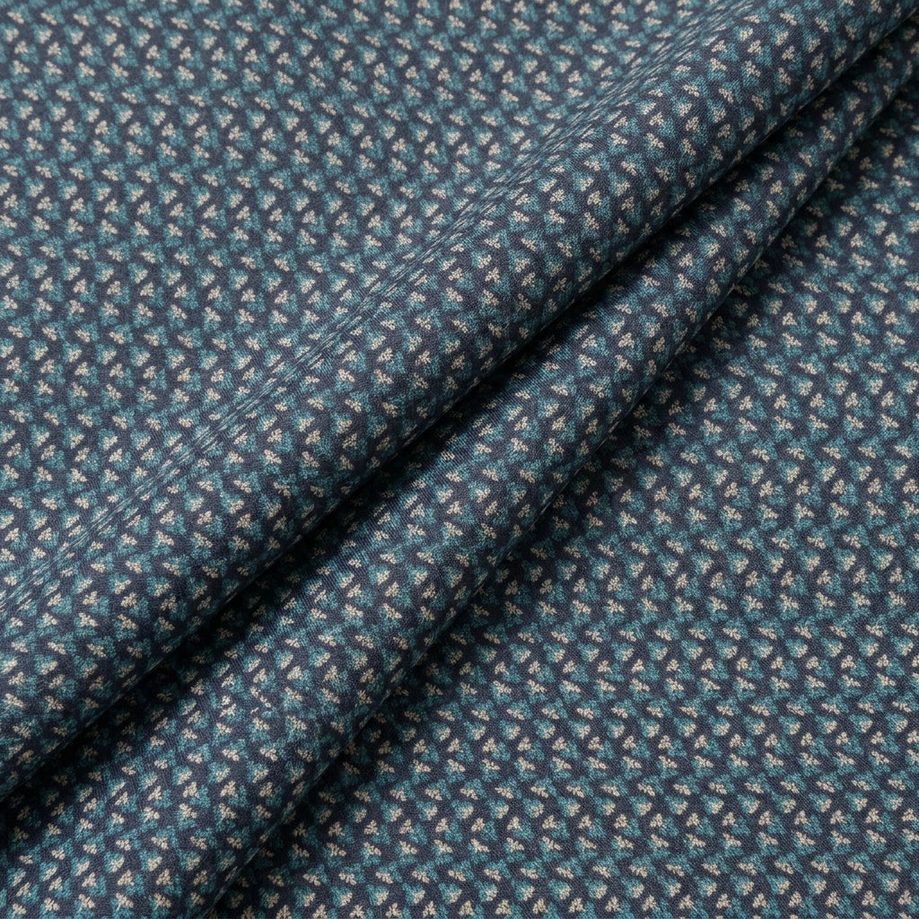 Folded Black Floral Cotton Fabric