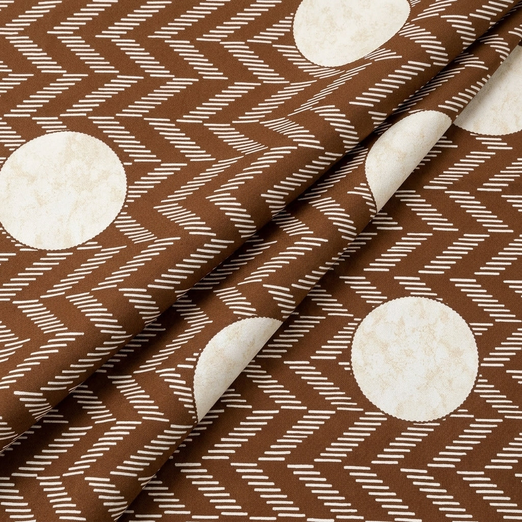 Folded Brown Abstract Rayon Fabric