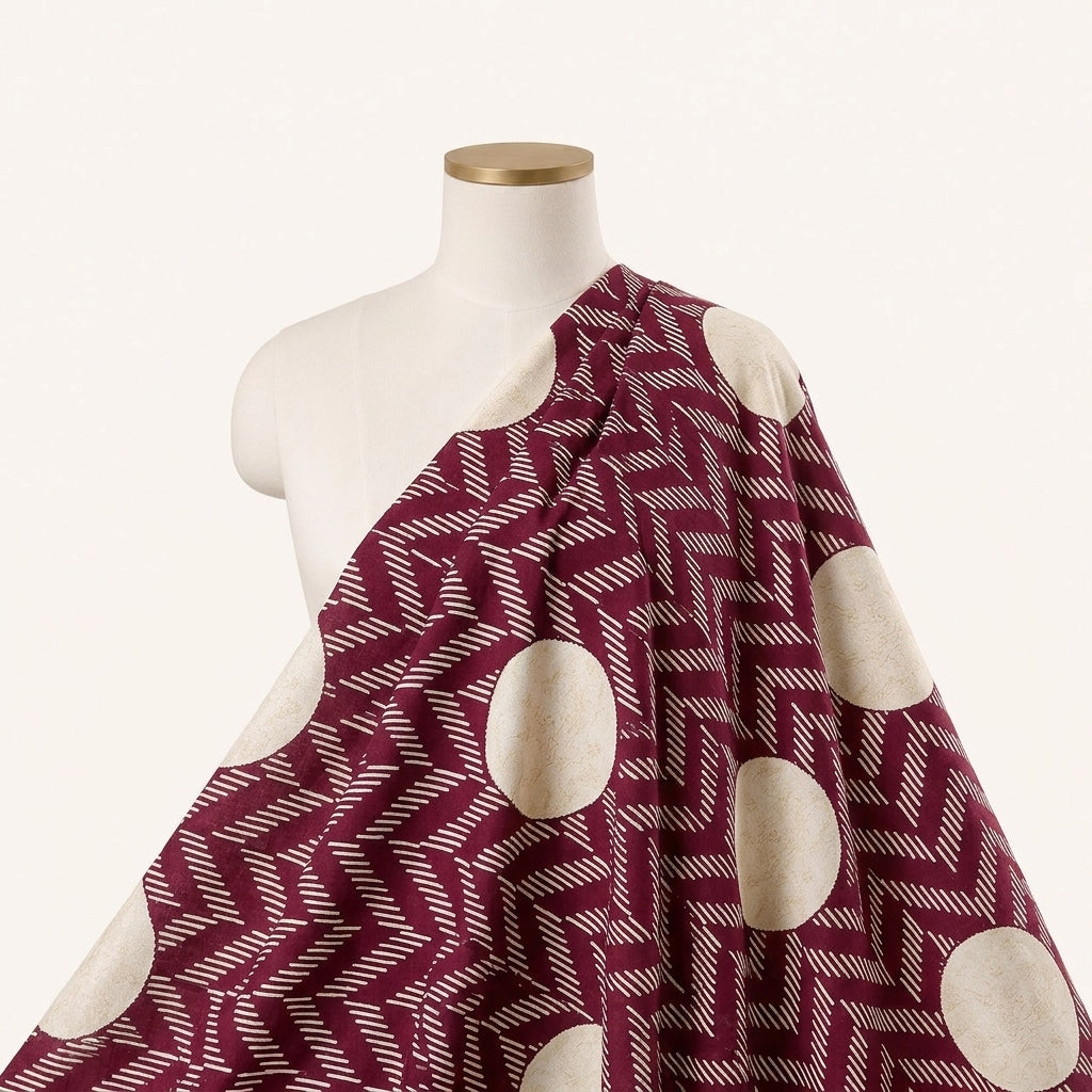 Pink Abstract Rayon Fabric Draped as a saree