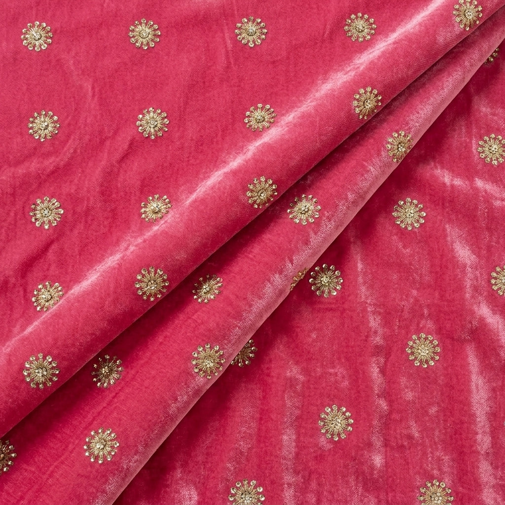 Folded BUTTA PINK BUTTA VELVET Fabric
