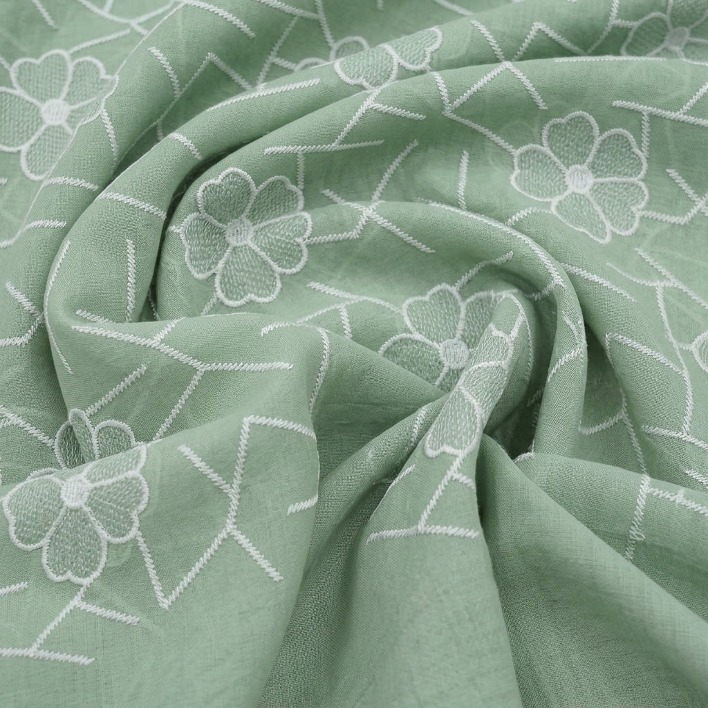 Embroidery Cotton Fabric - EC8099 - Swirl