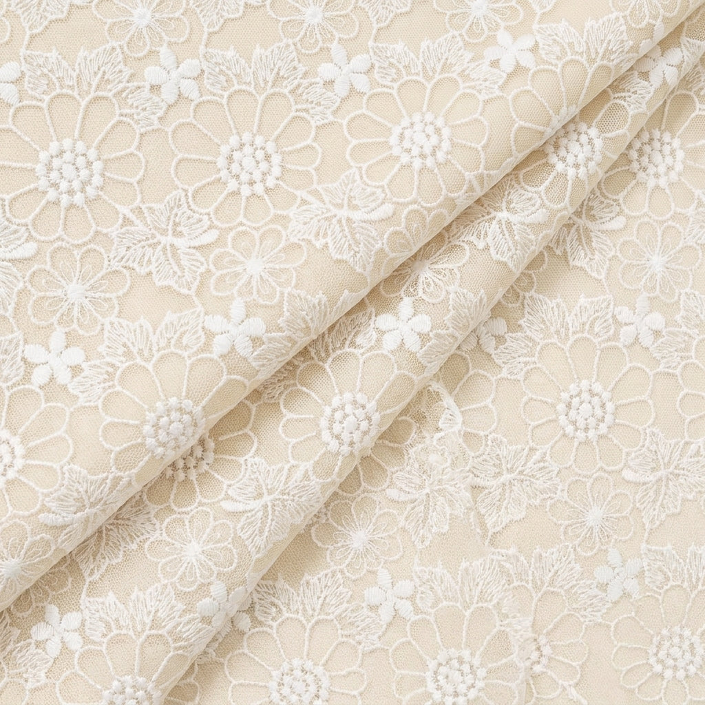 Folded Embroidery Sandal Embroidery Cotton Fabric