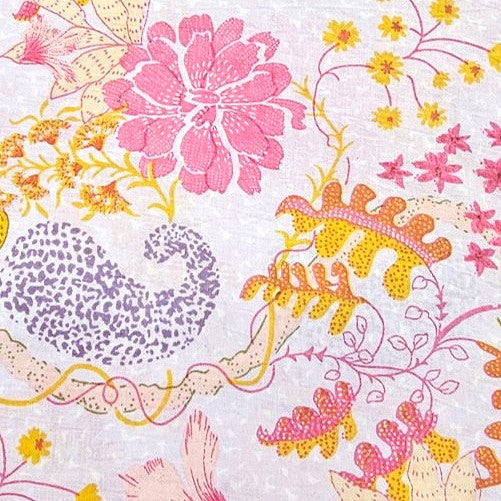 Pink Paisley Cotton Fabric - EC8379 - EC8379 - Flat fabric