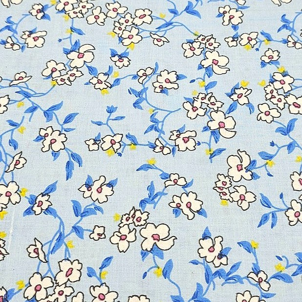 Floral Cotton Fabric - EC8460 - Flat fabric