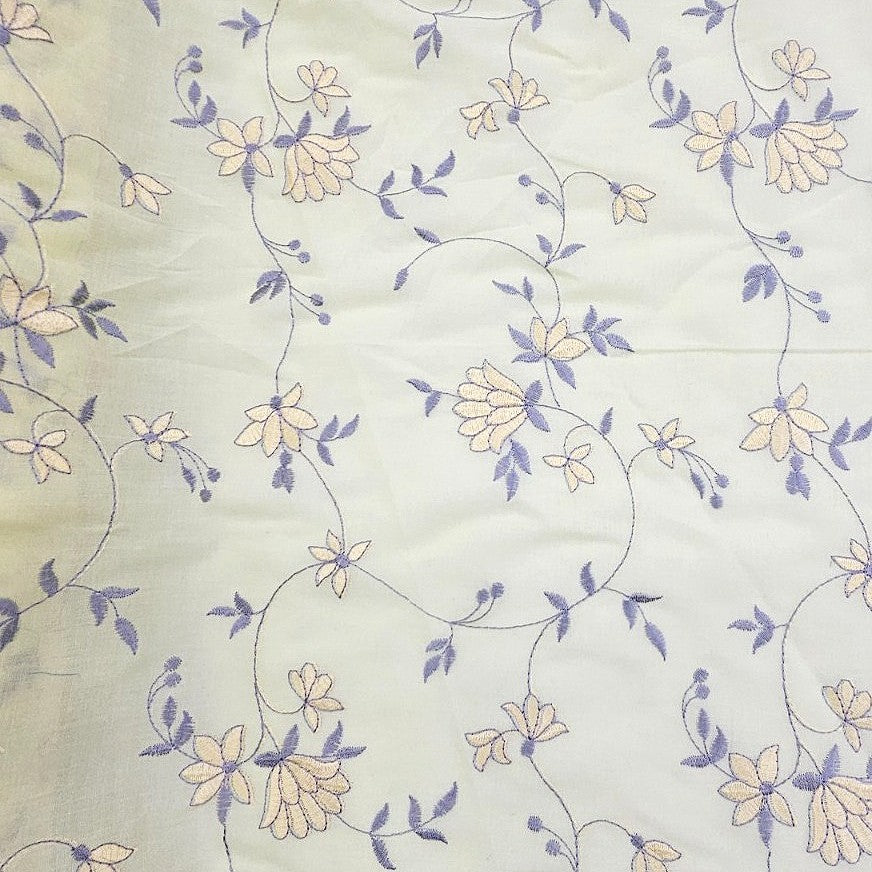 Embroidery Cotton Fabric - EC8678 - Flat fabric