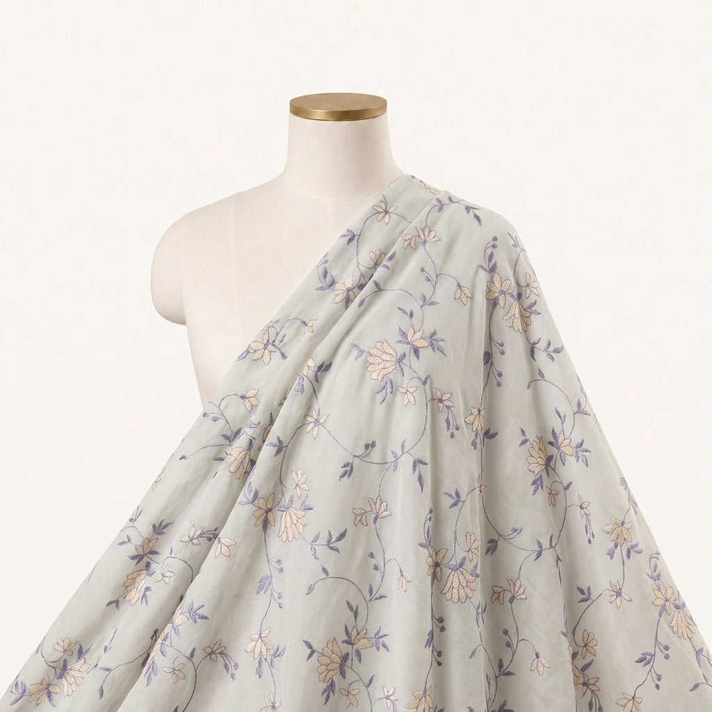 Embroidery Cotton Fabric - EC8678 - saree_drape