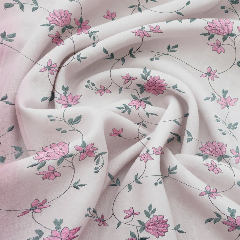 Embroidery Cotton Fabric - EC8680 - Swirl