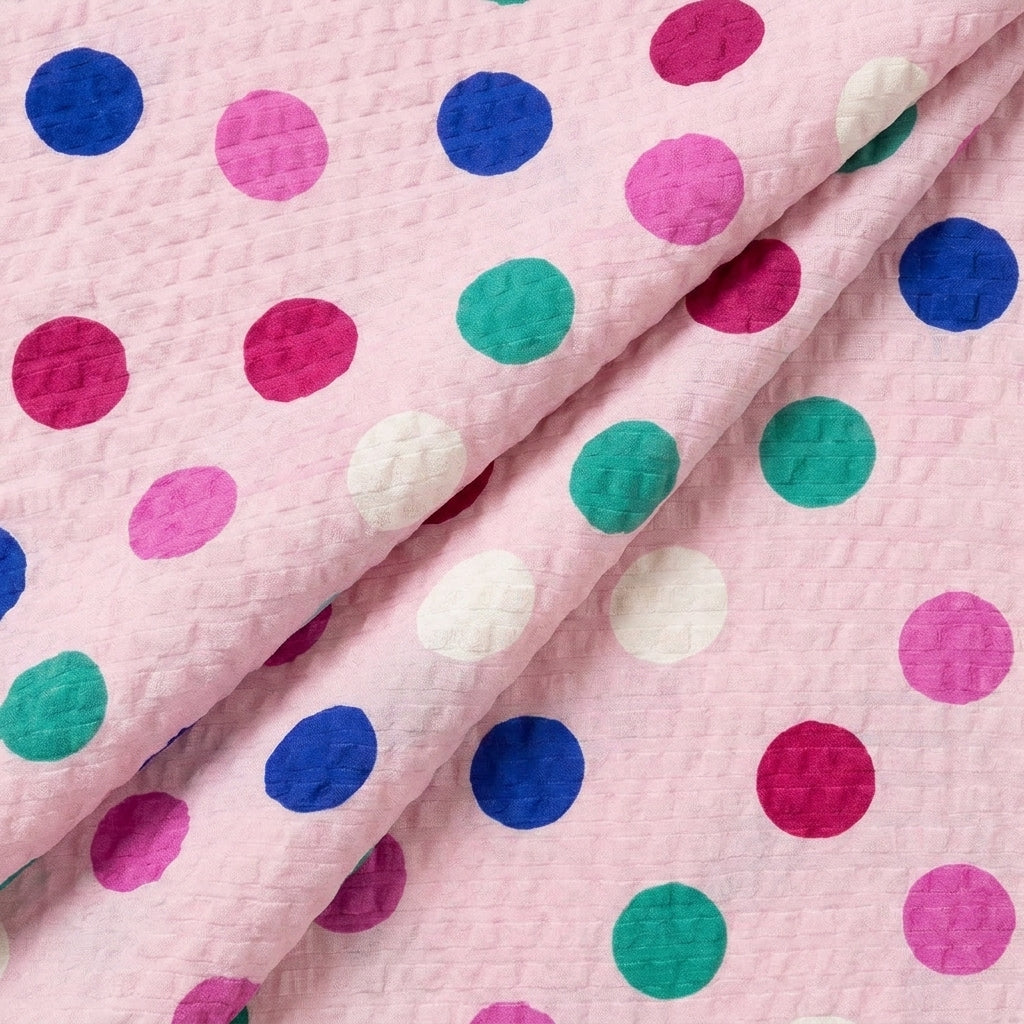Folded Crushed Baby Pink Crushed Cotton Fabric