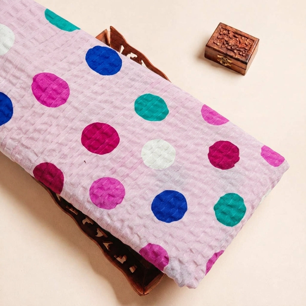 Baby Pink Crushed Cotton Fabric - EC8709 - EC8709 - tray_3