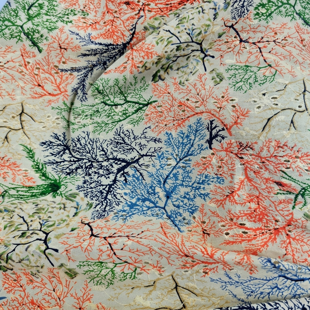 Swirled Hakoba Cream Hakoba Cotton Fabric