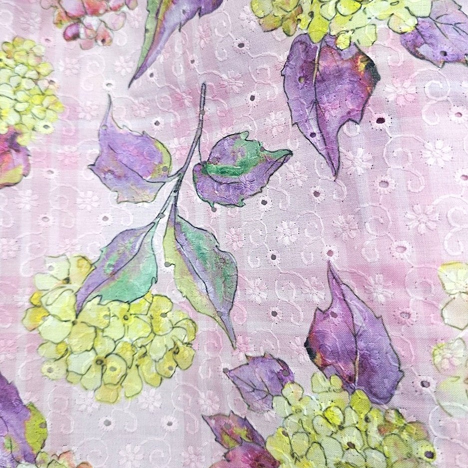 Pink Hakoba Cotton Fabric - EC9933 - EC9933 - Flat fabric