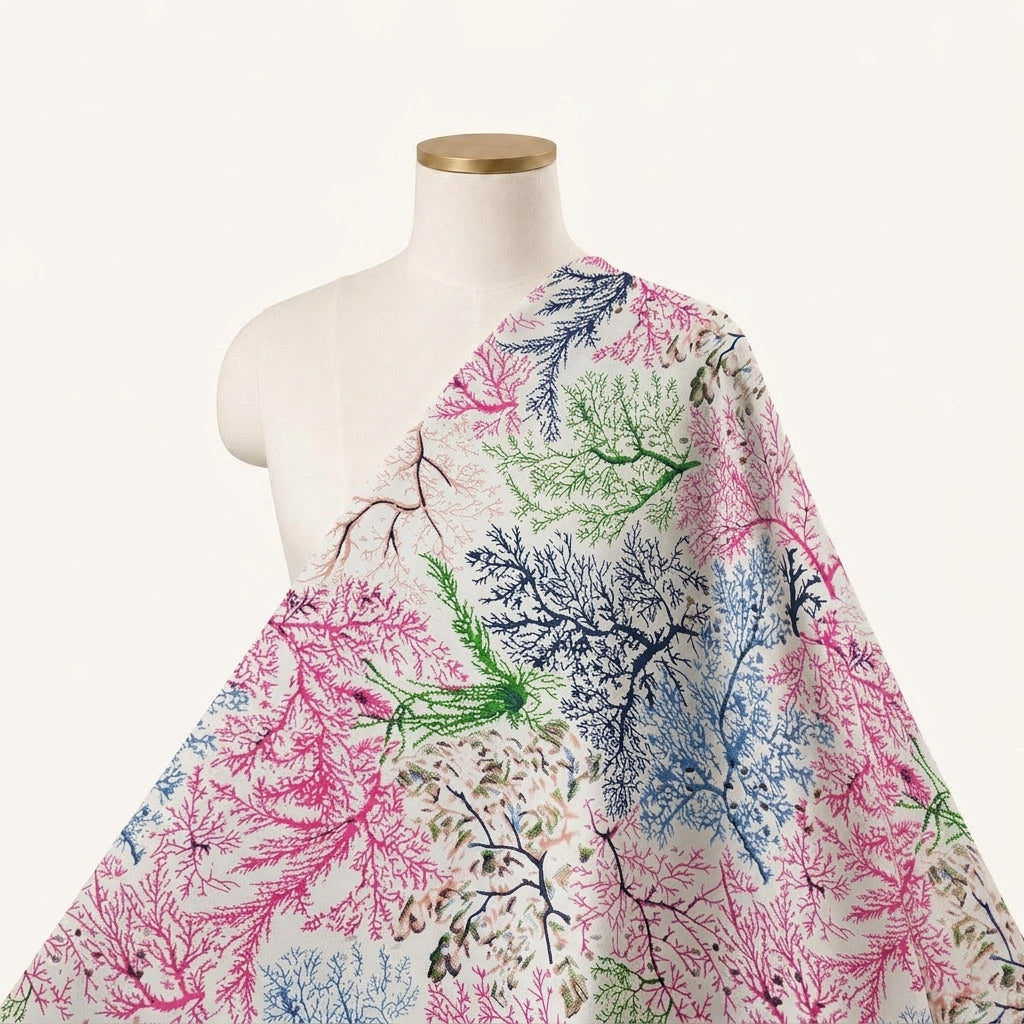 Hakoba Pink Hakoba Cotton Fabric Draped as a saree