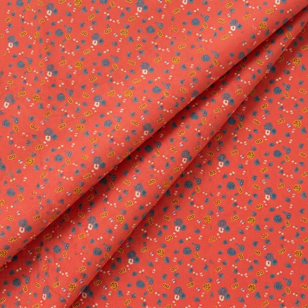 Folded Floral Red Floral Bizzy Lizzy Fabric