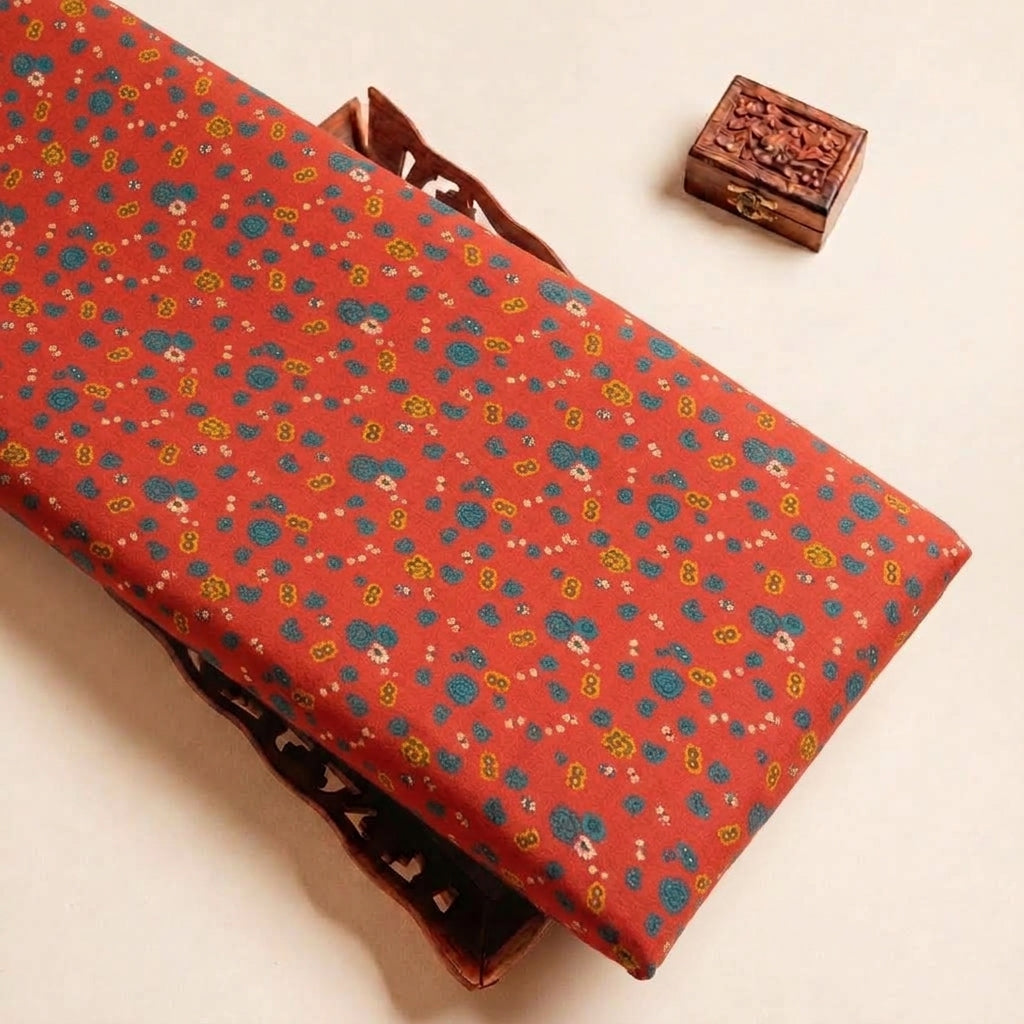 Red Floral Bizzy Lizzy Fabric - EL00063 - EL00063 - tray_4