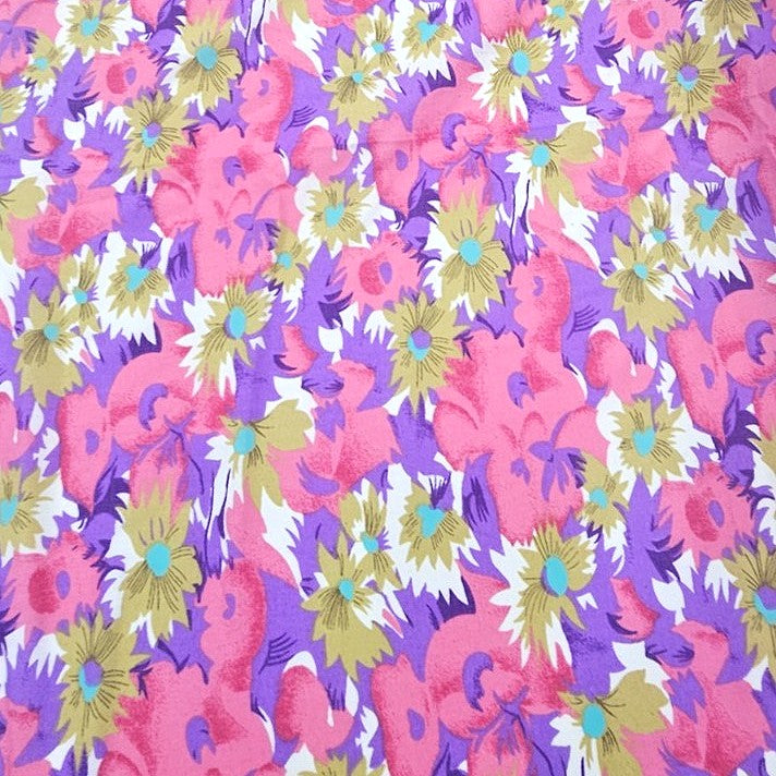 Purple Floral Bizzy Lizzy Fabric - EL00066 - EL00066 - Flat fabric