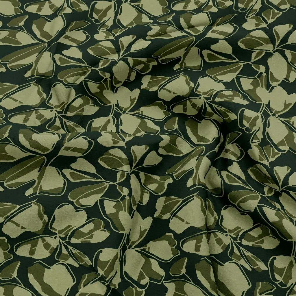 Swirled Floral Green Floral Bizzy Lizzy Fabric
