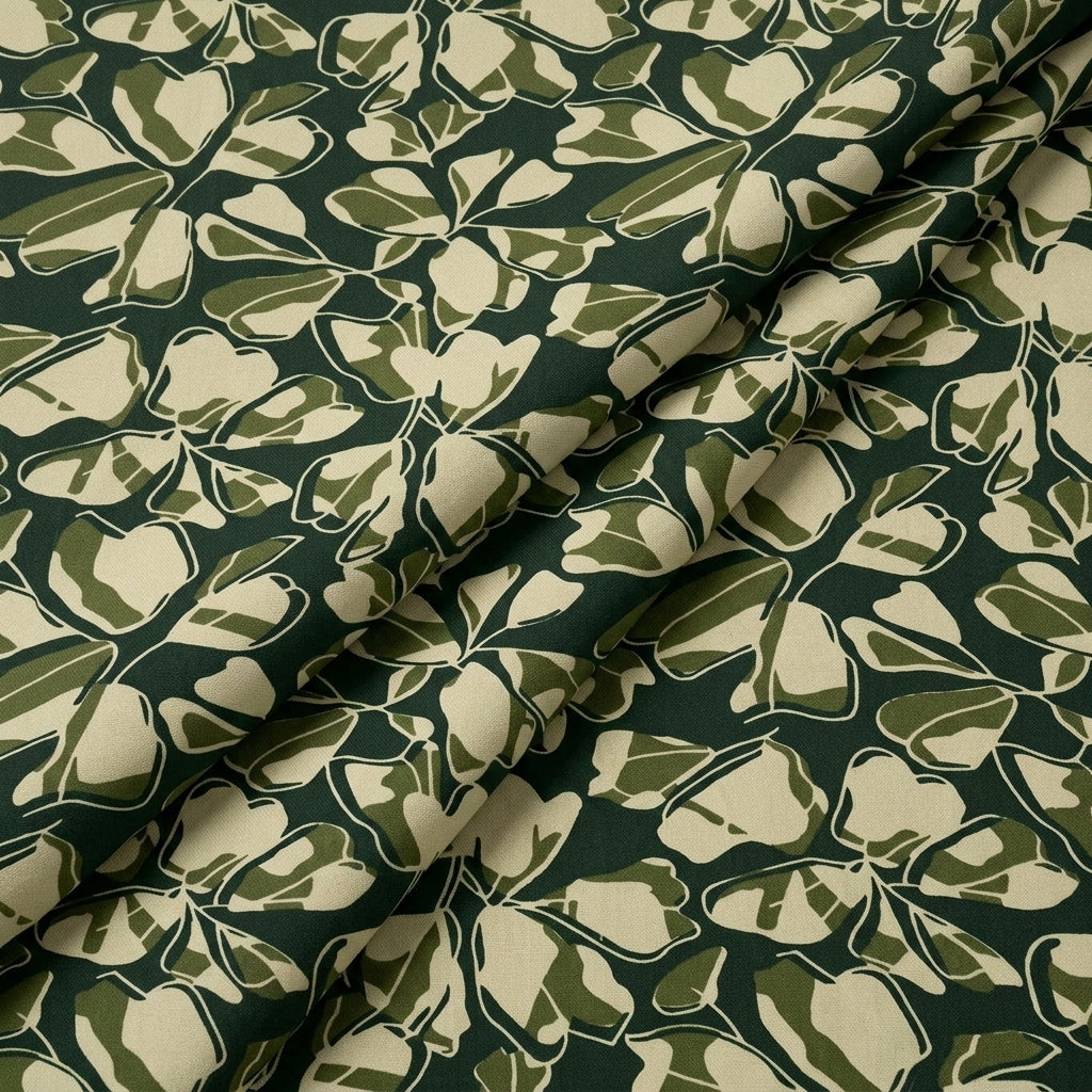 Folded Floral Green Floral Bizzy Lizzy Fabric