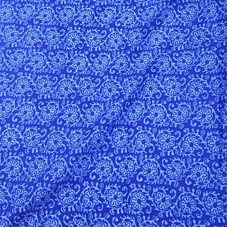 Blue Floral Bizzy Lizzy Fabric - EL00068 - EL00068 - Flat fabric