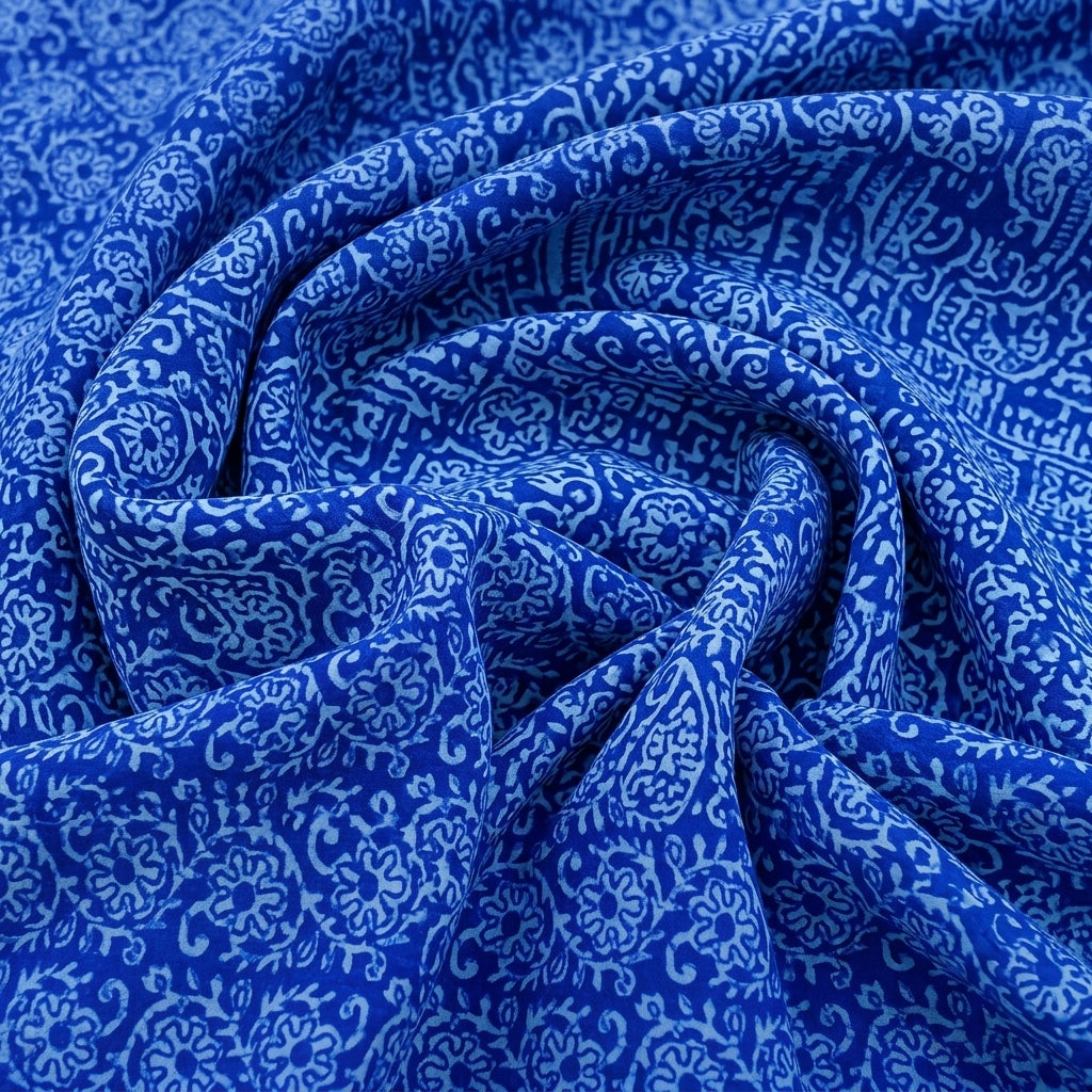 Blue Floral Bizzy Lizzy Fabric - EL00068 - EL00068 - Swirl