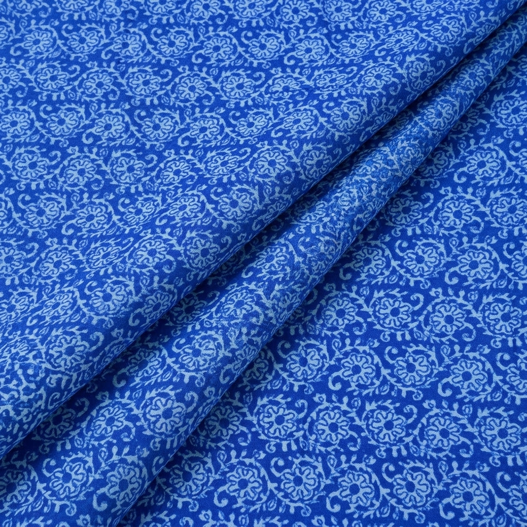 Folded Floral Blue Floral Bizzy Lizzy Fabric