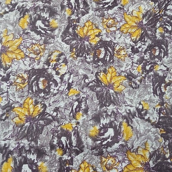 Dark Purple Floral Bizzy Lizzy Fabric - EL00069 - EL00069 - Flat fabric