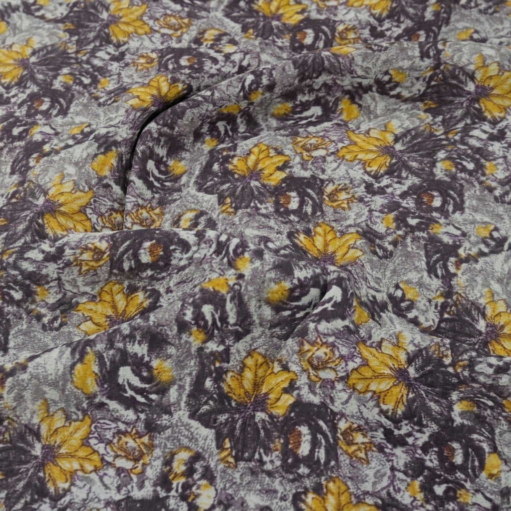 Swirled Floral Dark Purple Floral Bizzy Lizzy Fabric