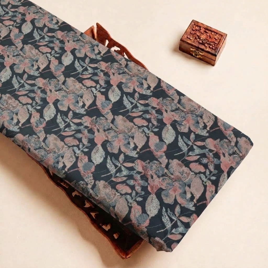 Black Floral Bizzy Lizzy Fabric - EL00072 - EL00072 - tray_4