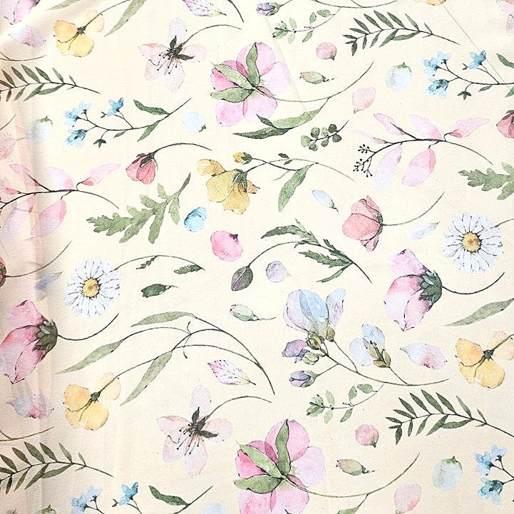 Sandal Floral Georgette Fabric - EL00232 - EL00232 - Flat fabric