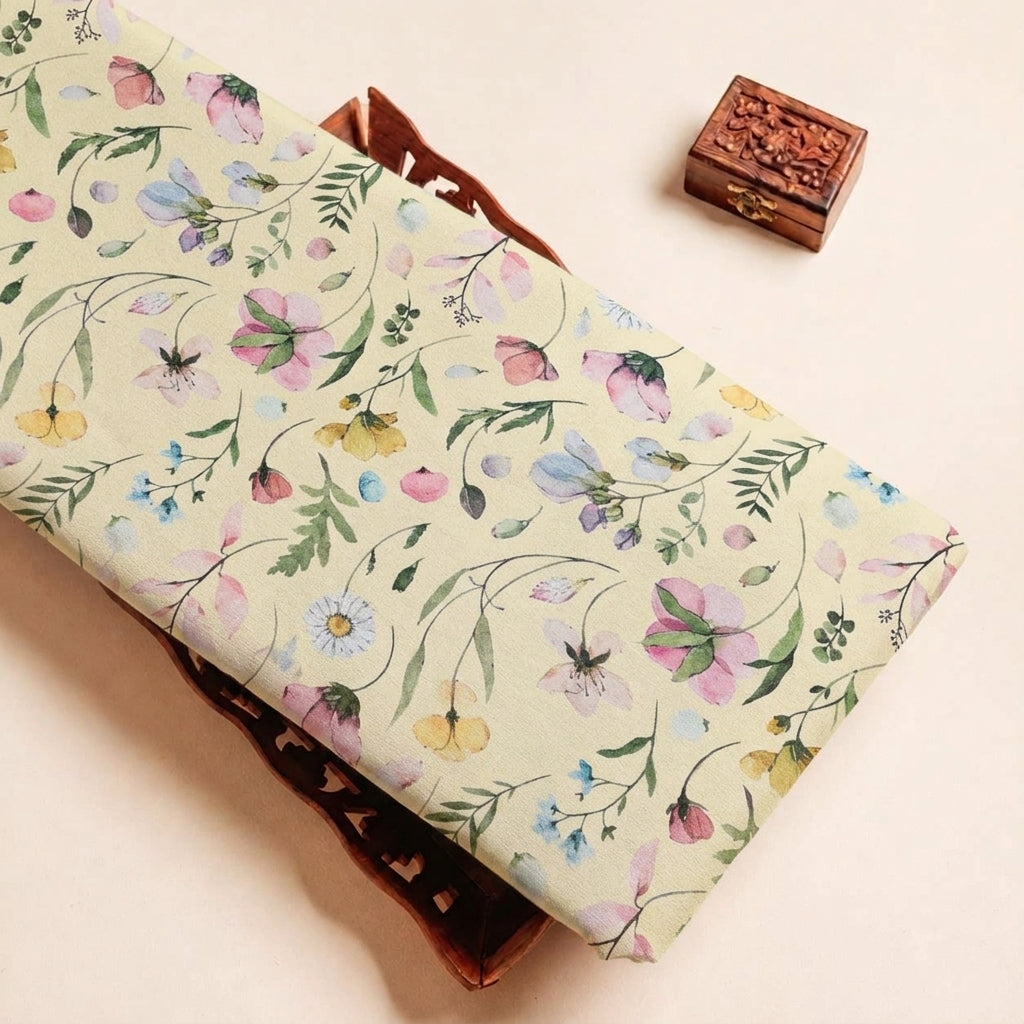 Folded Sandal Floral Georgette Fabric Highlighting and Texture