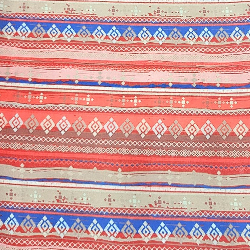 Multicolor Stripes Georgette Fabric - EL00235 - EL00235 - Flat fabric