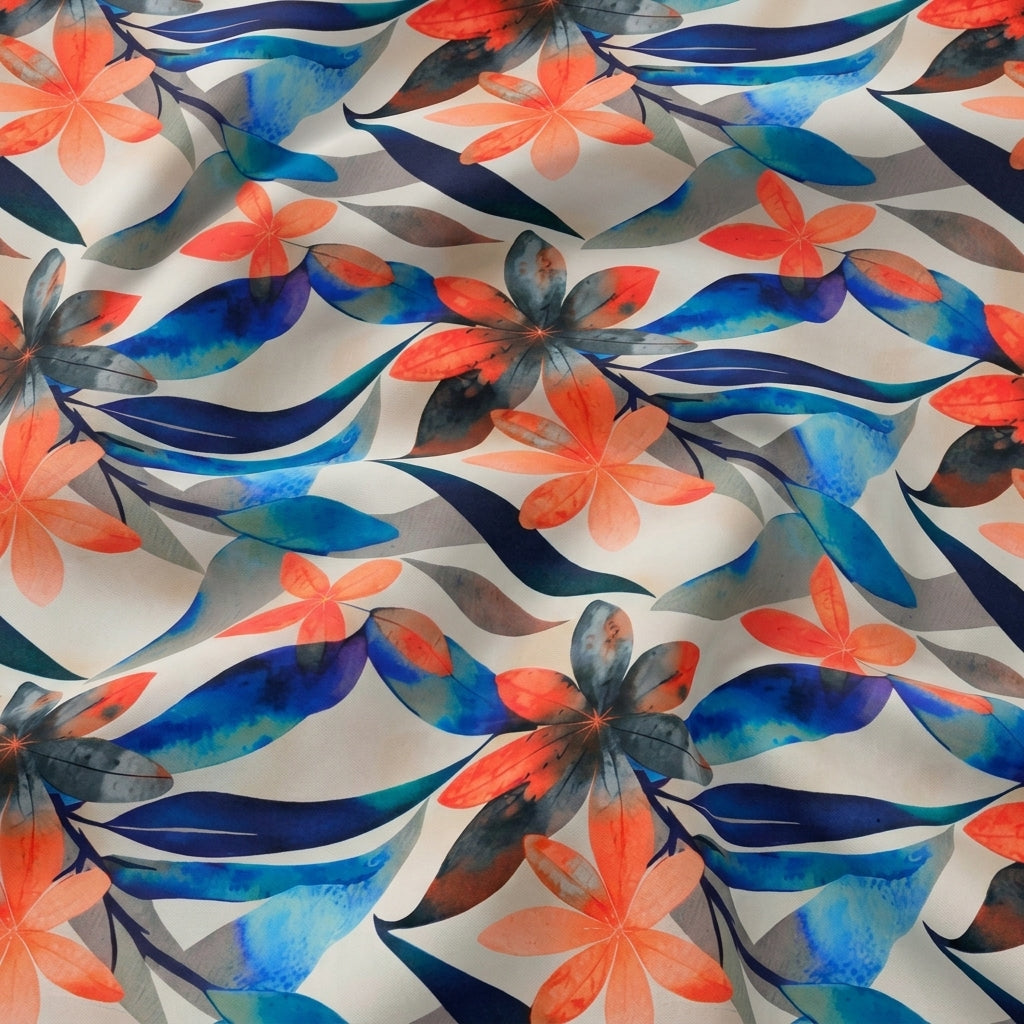 Swirled Floral Beige Floral Floral Fabric