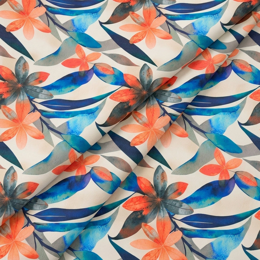 Folded Floral Beige Floral Floral Fabric