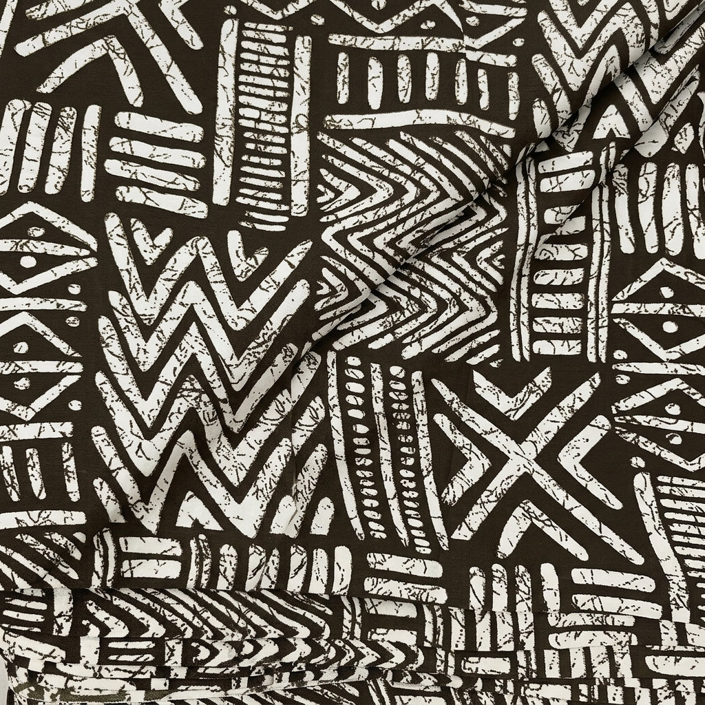 Folded Abstract Brown Abstract Satin Fabric