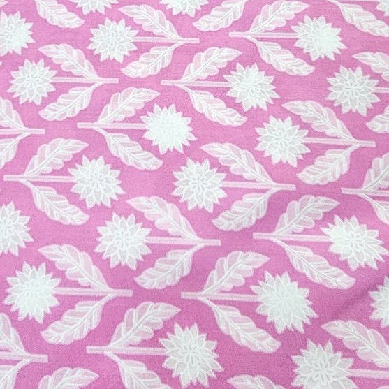Pink Floral Cotton Fabric - EL00296 - EL00296 - Flat fabric