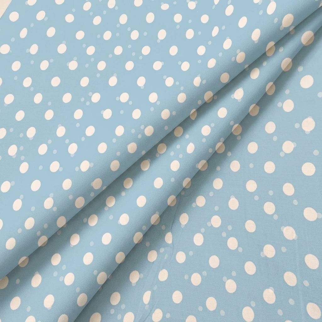 Folded Polka Dot Light Blue Polka Dot Cotton Fabric