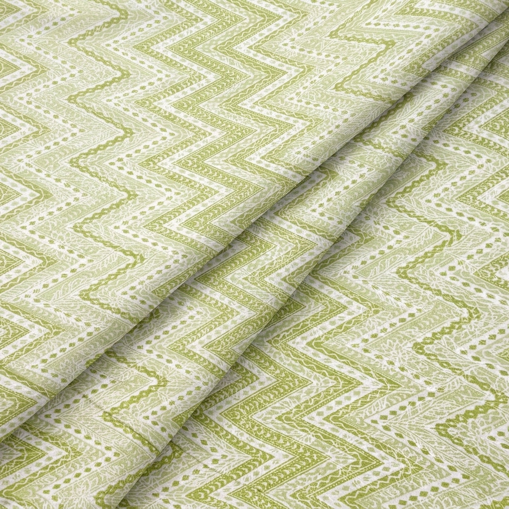 Folded Chevron Green Chevron Cotton Fabric