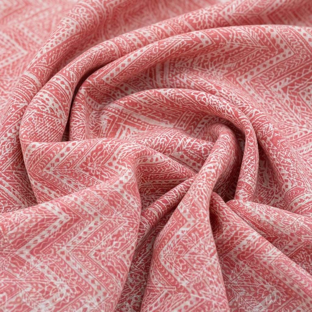 Swirled Chevron Pink Chevron Cotton Fabric
